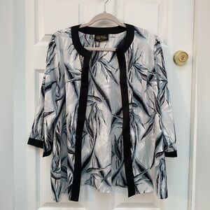 Gorgeous Vintage Collectible Bob Mackie Black and White Patterned Jacket - M